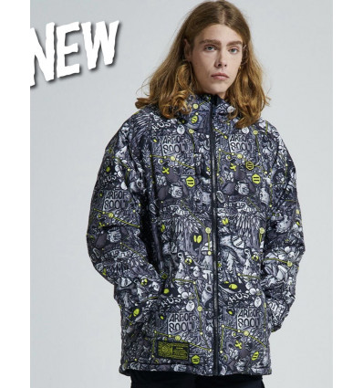 DOLLY NOIRE bosco net jacket hoodie zip giacca reversibile