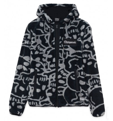 PROPAGANDA texture fur hoodie giacca/felpa
