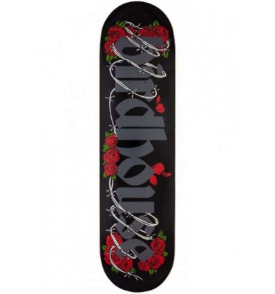 BIRDHOUSE rose logo deck black 8.25 con grip omaggio