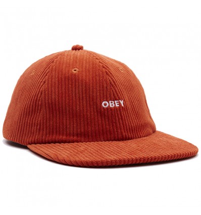 OBEY bold cord 6 panel strapback-bombay brown