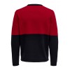 ONLY E SONS block crew maglione natale pompeian red