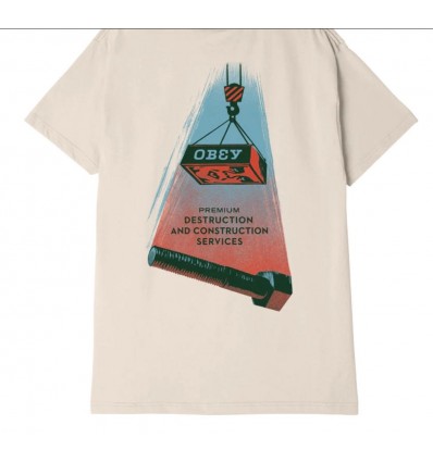 OBEY destruction and construct cream t-shirt