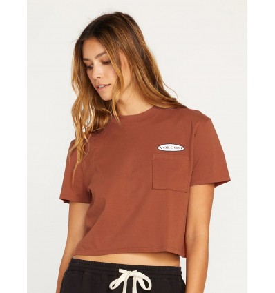 VOLCOM pocket dial tee dcl t-shirt con taschino DONNA