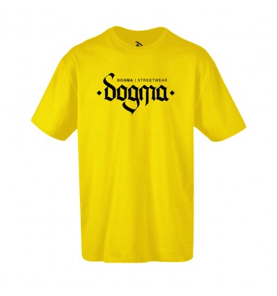 DOGMA t-shirt calligraphic yellow