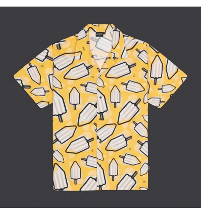 DOLLY NOIRE mambo Pattern al Limone Bowling Shirt