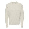 ONLY E SONS shoulder 5 crew knit maglione white