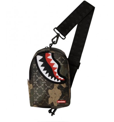 SPRAYGROUND pattern over camo sling backpack limited edition