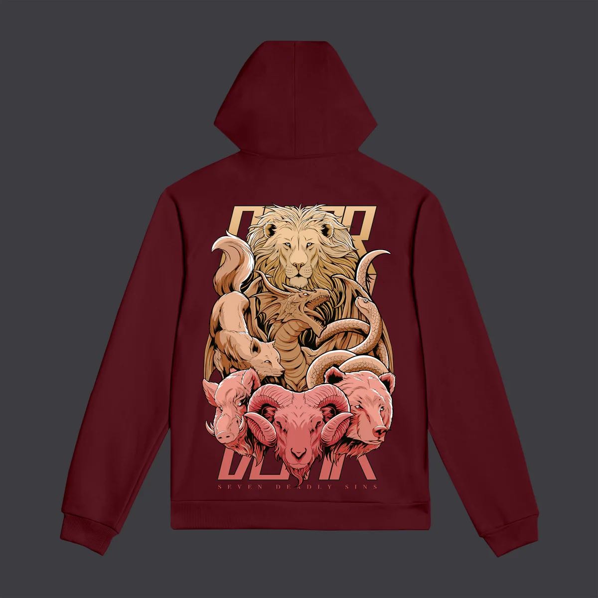 DOLLY NOIRE 7 deadly sins hoodie red felpa con cappuccio