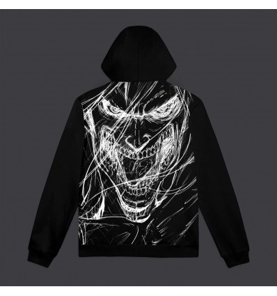 DOLLY NOIRE attack titan sketch hoodie black felpa con cappuccio