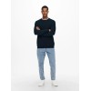 ONLY E SONS SOLID CREW knit dark navy maglione