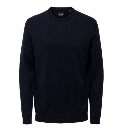 ONLY E SONS SOLID CREW knit dark navy maglione