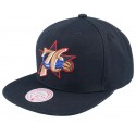 MITCHELL AND NESS nba team ground 2.0 76er black snapback one size