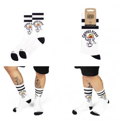 AMERICAN SOCKS coffee first mid hight CALZE UNISEX SKATE one size