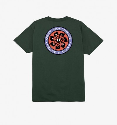 OBEY peace wheel t-shirt forest green