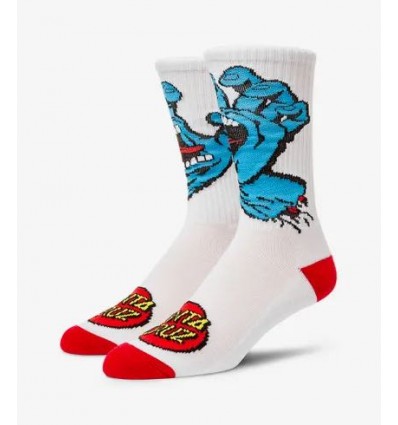 SANTA CRUZ screaming hand socks white