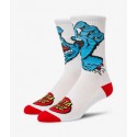 SANTA CRUZ screaming hand socks white