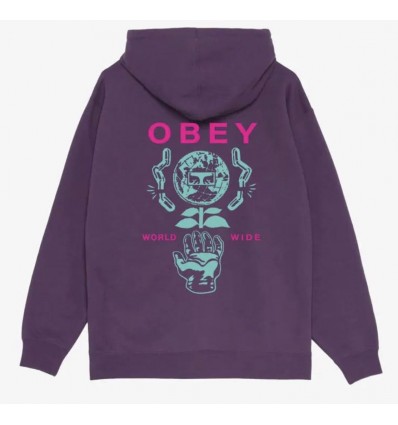 OBEY helping hand fleece plum perfect