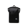 HERSCHEL ROLL TOP BACKPACK BLACK WEATHER RESISTANT