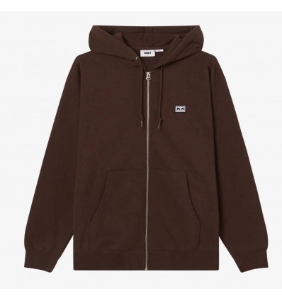 OBEY established works eyes java brown zip hood