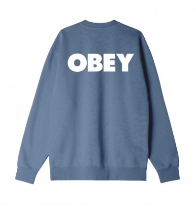 OBEY bold box fit premium crew coronet blue felpa girocollo