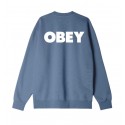 OBEY bold box fit premium crew coronet blue felpa girocollo