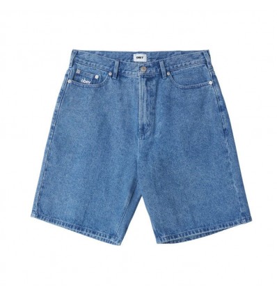 OBEY BIGWIG BAGGY DENIM SHORT LIGHT INDIGO