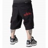 BLUESKIN BERMUDA UOMO BAGGY, HIP HOP, RAP E SKATE LOGO RED