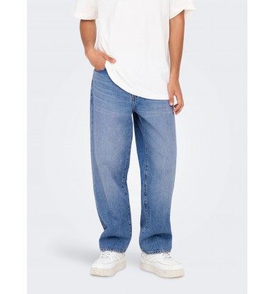 ONLY E SONS fade loose medium blue denim