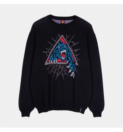 SANTA CRUZ Natas SC Panther Knit Crew black