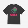 OBEY WORLD IN FLAMES CLASSIC T-SHIRT VINTAGE BLACK