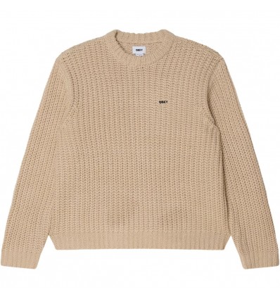 OBEY bold chunky sweater oatmeal