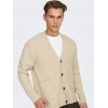 ONL E SONS ONSFRAME CARDIGAN IN MAGLIA OATMEAL