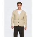 ONL E SONS ONSFRAME CARDIGAN IN MAGLIA OATMEAL