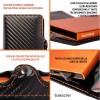 10NESPO CARBON Zip Porta Carte di Credito Protezione RFID Arancione