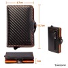 10NESPO CARBON Zip Porta Carte di Credito Protezione RFID Arancione