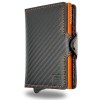 10NESPO CARBON Zip Porta Carte di Credito Protezione RFID Arancione
