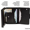 1ONESPO CARBON Zip Porta Carte di Credito Protezione RFID Nero
