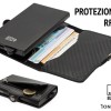 1ONESPO CARBON Zip Porta Carte di Credito Protezione RFID Nero