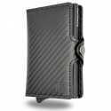 1ONESPO CARBON Zip Porta Carte di Credito Protezione RFID Nero