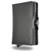 1ONESPO CARBON Zip Porta Carte di Credito Protezione RFID Nero