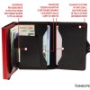 1ONESPO CARBON Zip Porta Carte di Credito Protezione RFID Rosso