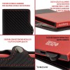 1ONESPO CARBON Zip Porta Carte di Credito Protezione RFID Rosso