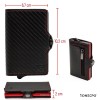 1ONESPO CARBON Zip Porta Carte di Credito Protezione RFID Rosso