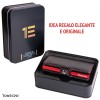 1ONESPO CARBON Zip Porta Carte di Credito Protezione RFID Rosso