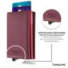 1ONESPO MAGNETIC Saffiano Portafoglio in Vera Pelle Protezione RFID Bordeaux