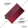 1ONESPO MAGNETIC Saffiano Portafoglio in Vera Pelle Protezione RFID Bordeaux