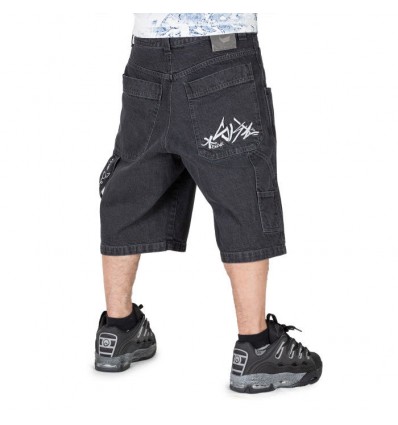 BLUESKIN bermuda baggy ricamo silver lavato