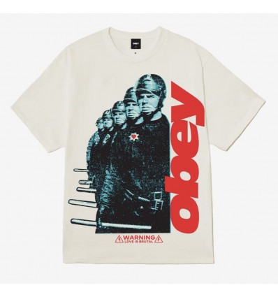 OBEY love is brutal vintage white tee
