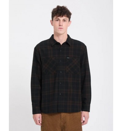VOLCOM HUNKSTONE SHIRT - CACAO