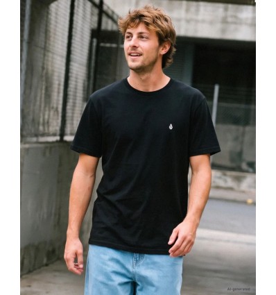 VOLCOM STONE BLANKS T-SHIRT - BLACK